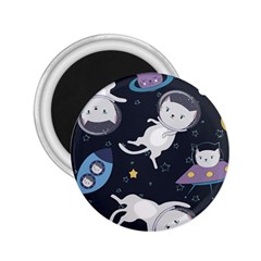 Space Cat Illustration Pattern Astronaut 2 25  Magnets