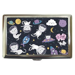 Space Cat Illustration Pattern Astronaut Cigarette Money Case