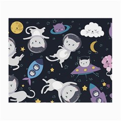 Space Cat Illustration Pattern Astronaut Small Glasses Cloth