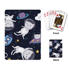 Space Cat Illustration Pattern Astronaut Playing Cards Single Design (rectangle)