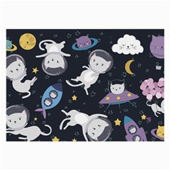 Space Cat Illustration Pattern Astronaut Large Glasses Cloth