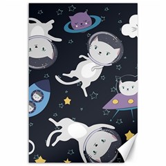 Space Cat Illustration Pattern Astronaut Canvas 12  X 18 