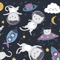Space Cat Illustration Pattern Astronaut Play Mat (rectangle) by Wav3s