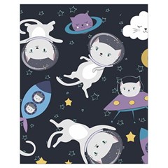 Space Cat Illustration Pattern Astronaut Drawstring Bag (small)