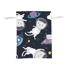 Space Cat Illustration Pattern Astronaut Lightweight Drawstring Pouch (s) by Wav3s