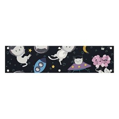 Space Cat Illustration Pattern Astronaut Banner And Sign 4  X 1  by Wav3s