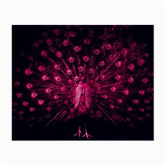 Peacock Pink Black Feather Abstract Small Glasses Cloth (2 Sides)
