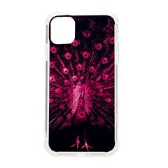 Peacock Pink Black Feather Abstract Iphone 11 Tpu Uv Print Case by Wav3s