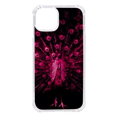 Peacock Pink Black Feather Abstract Iphone 14 Tpu Uv Print Case by Wav3s