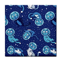 Cat Spacesuit Space Suit Astronaut Pattern Tile Coaster