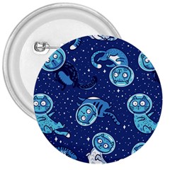 Cat Spacesuit Space Suit Astronaut Pattern 3  Buttons