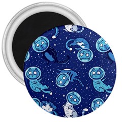 Cat Spacesuit Space Suit Astronaut Pattern 3  Magnets