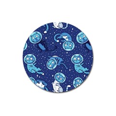 Cat Spacesuit Space Suit Astronaut Pattern Magnet 3  (round)