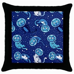 Cat Spacesuit Space Suit Astronaut Pattern Throw Pillow Case (black) by Wav3s