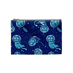 Cat Spacesuit Space Suit Astronaut Pattern Cosmetic Bag (medium) by Wav3s