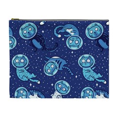 Cat Spacesuit Space Suit Astronaut Pattern Cosmetic Bag (xl) by Wav3s