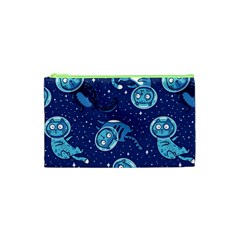 Cat Spacesuit Space Suit Astronaut Pattern Cosmetic Bag (xs) by Wav3s