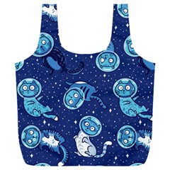 Cat Spacesuit Space Suit Astronaut Pattern Full Print Recycle Bag (xxl) by Wav3s