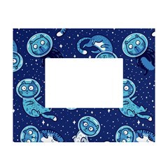 Cat Spacesuit Space Suit Astronaut Pattern White Tabletop Photo Frame 4 x6  by Wav3s