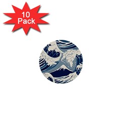 Japanese Wave Pattern 1  Mini Buttons (10 pack) 