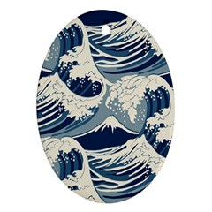 Japanese Wave Pattern Ornament (oval)