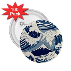 Japanese Wave Pattern 2 25  Buttons (100 Pack) 