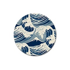 Japanese Wave Pattern Magnet 3  (round)