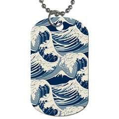 Japanese Wave Pattern Dog Tag (one Side)