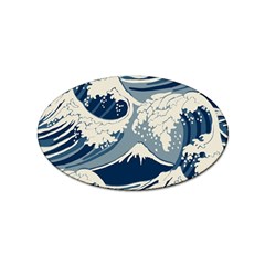 Japanese Wave Pattern Sticker Oval (10 pack)