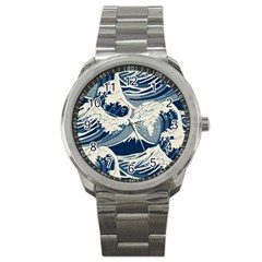 Japanese Wave Pattern Sport Metal Watch