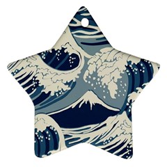 Japanese Wave Pattern Star Ornament (two Sides) by Wav3s