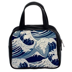 Japanese Wave Pattern Classic Handbag (Two Sides)