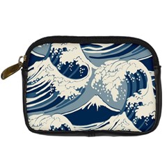 Japanese Wave Pattern Digital Camera Leather Case