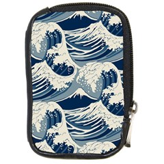 Japanese Wave Pattern Compact Camera Leather Case
