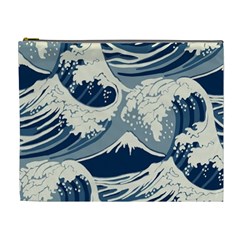 Japanese Wave Pattern Cosmetic Bag (XL)