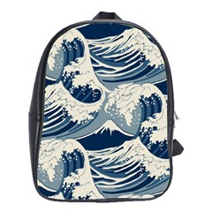 Japanese Wave Pattern School Bag (Large)