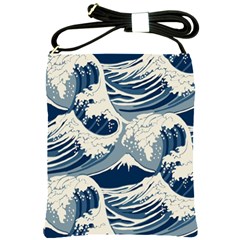 Japanese Wave Pattern Shoulder Sling Bag by Wav3s