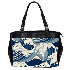 Japanese Wave Pattern Oversize Office Handbag (2 Sides) by Wav3s