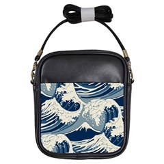 Japanese Wave Pattern Girls Sling Bag by Wav3s