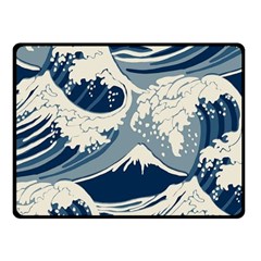 Japanese Wave Pattern Fleece Blanket (Small)