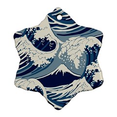 Japanese Wave Pattern Snowflake Ornament (Two Sides)