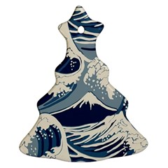Japanese Wave Pattern Christmas Tree Ornament (Two Sides)