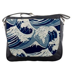 Japanese Wave Pattern Messenger Bag by Wav3s