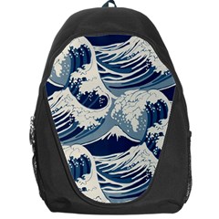 Japanese Wave Pattern Backpack Bag by Wav3s