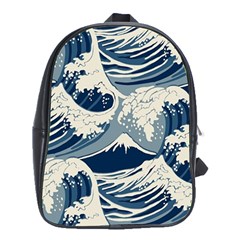 Japanese Wave Pattern School Bag (XL)