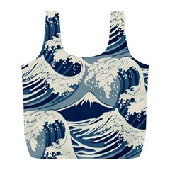 Japanese Wave Pattern Full Print Recycle Bag (L)