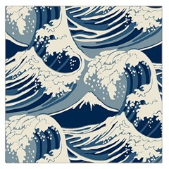 Japanese Wave Pattern Square Satin Scarf (36  x 36 )