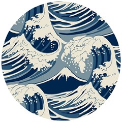 Japanese Wave Pattern Wooden Puzzle Round by Wav3s