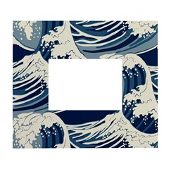 Japanese Wave Pattern White Wall Photo Frame 5  x 7 