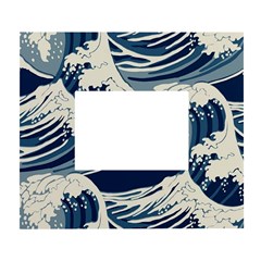 Japanese Wave Pattern White Wall Photo Frame 5  X 7 